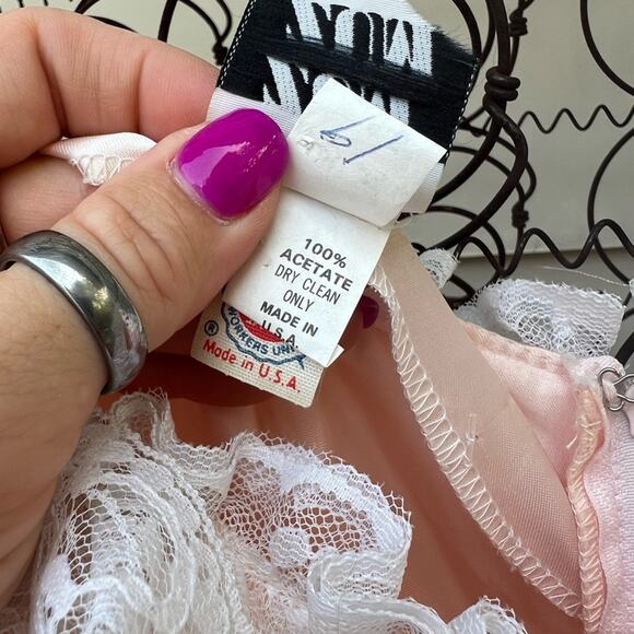 Vintage 80s ZumZum Peach Ruffle Lace Pickups Miss Peach Bo Peep Gown Dress 5/6 - Picture 7 of 11